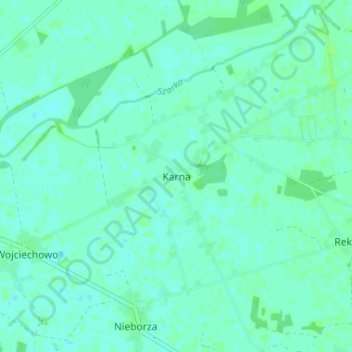 Mapa topográfico Karna, altitud, relieve