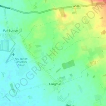 Mapa topográfico Gowthorpe, altitud, relieve