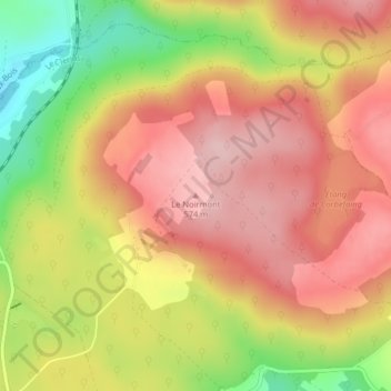 Mapa topográfico Le Noirmont, altitud, relieve