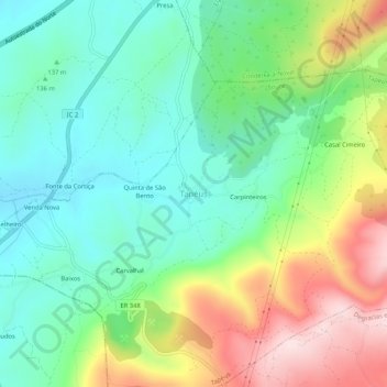 Mapa topográfico Tapéus, altitud, relieve