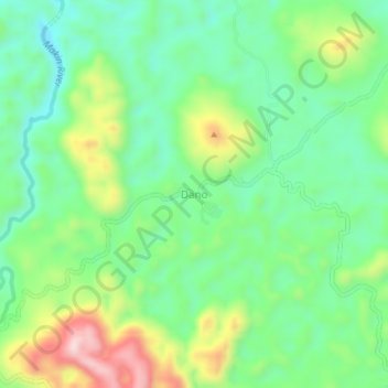 Mapa topográfico Dano, altitud, relieve