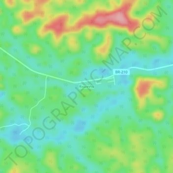 Mapa topográfico Riozinho, altitud, relieve