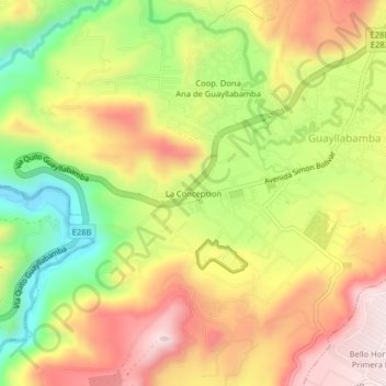 Mapa topográfico La Concepcion, altitud, relieve