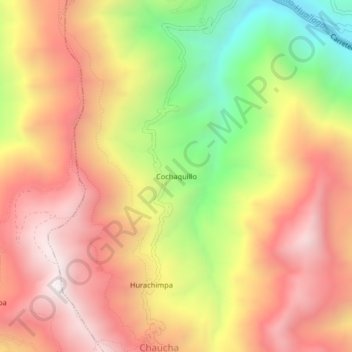 Mapa topográfico Cochaquillo, altitud, relieve