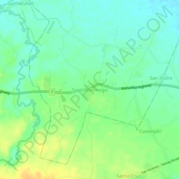 Mapa topográfico Santo Domingo, altitud, relieve