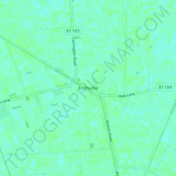 Mapa topográfico Frithville, altitud, relieve
