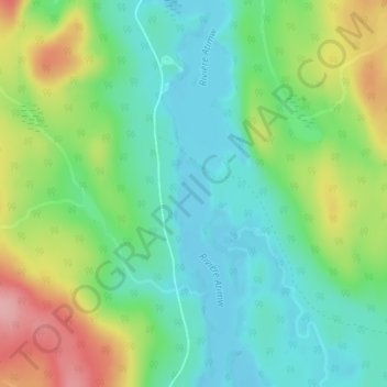 Mapa topográfico Lac Lavigne, altitud, relieve