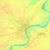 Mapa topográfico Varanasi, altitud, relieve