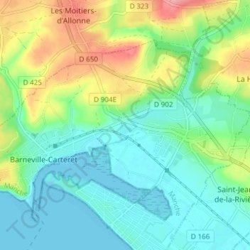 Mapa topográfico Hameau Boudet, altitud, relieve