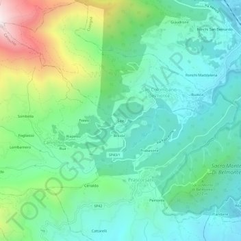 Mapa topográfico Sale, altitud, relieve