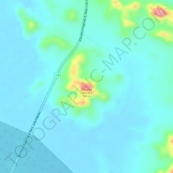 Mapa topográfico Cerro La Yeguera, altitud, relieve