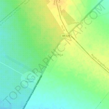 Mapa topográfico Cova Donga, altitud, relieve