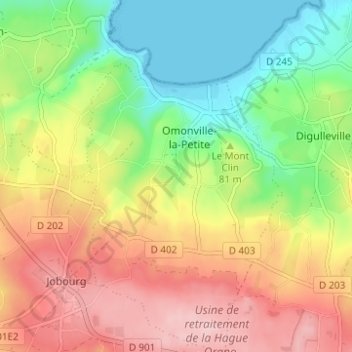 Mapa topográfico Le Val, altitud, relieve