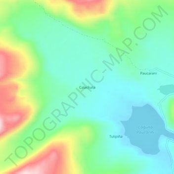 Mapa topográfico Calachata, altitud, relieve