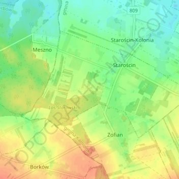 Mapa topográfico Milin, altitud, relieve