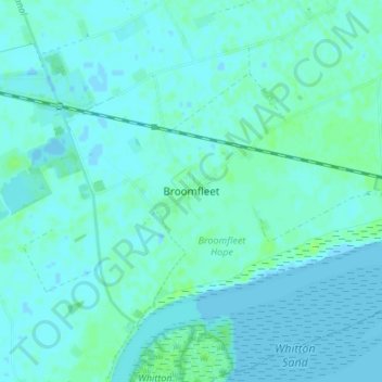 Mapa topográfico Broomfleet, altitud, relieve