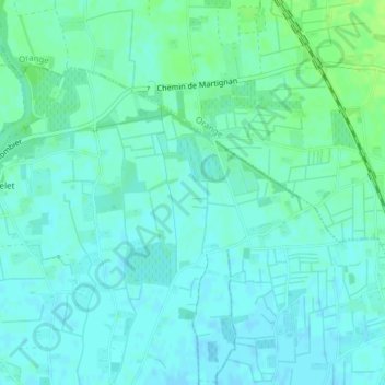 Mapa topográfico La Cairanne, altitud, relieve