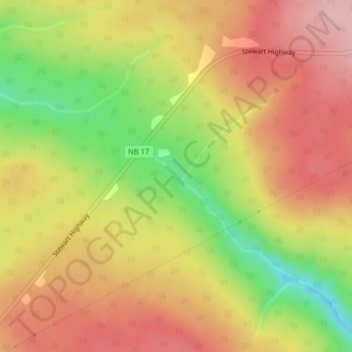 Mapa topográfico Adams Gulch, altitud, relieve