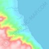 Mapa topográfico Way Nipah, altitud, relieve