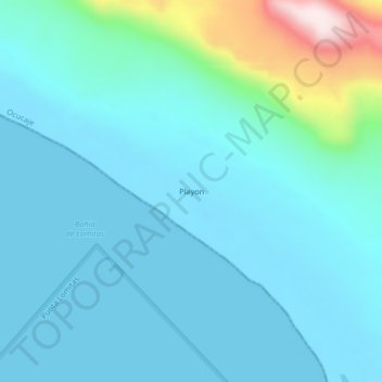 Mapa topográfico Playon, altitud, relieve