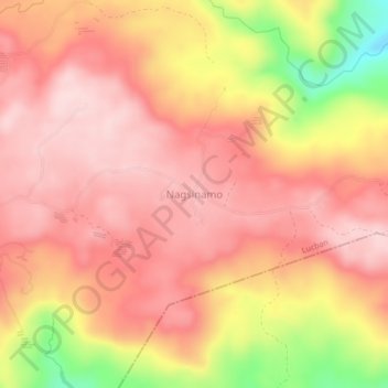 Mapa topográfico Nagsinamo, altitud, relieve