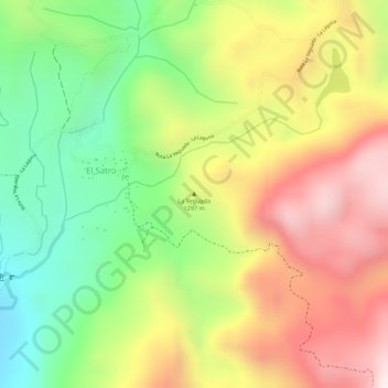 Mapa topográfico La Yeguada, altitud, relieve