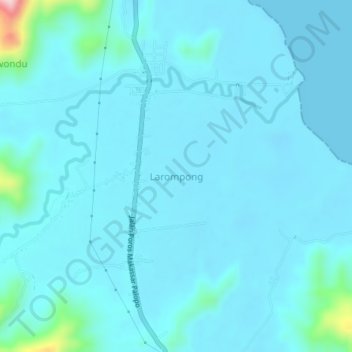 Mapa topográfico Larompong, altitud, relieve