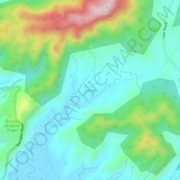 Mapa topográfico Utod, altitud, relieve