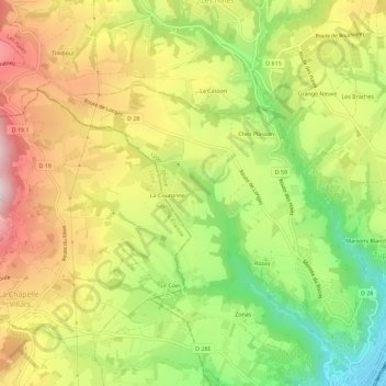 Mapa topográfico Les Cabanes, altitud, relieve