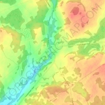 Mapa topográfico Yarker, altitud, relieve