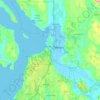 Mapa topográfico Everett, altitud, relieve