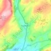 Mapa topográfico Gwyddelwern, altitud, relieve