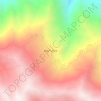 Mapa topográfico Huaychao, altitud, relieve