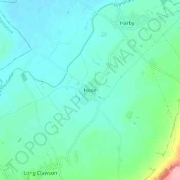 Mapa topográfico Hose, altitud, relieve