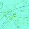Mapa topográfico Bến Lức, altitud, relieve