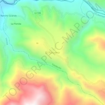 Mapa topográfico El Porvenir, altitud, relieve