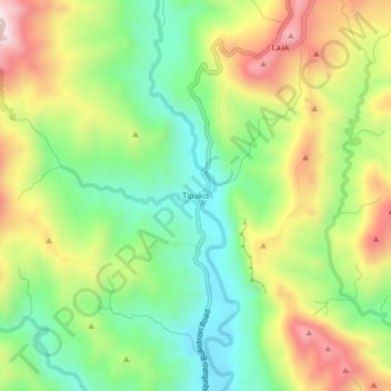 Mapa topográfico Tipakis, altitud, relieve