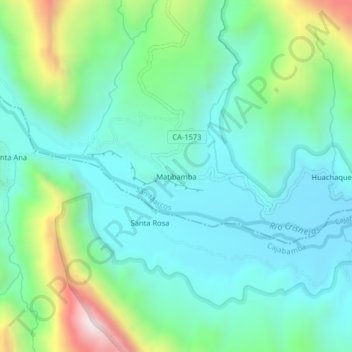 Mapa topográfico Matibamba, altitud, relieve