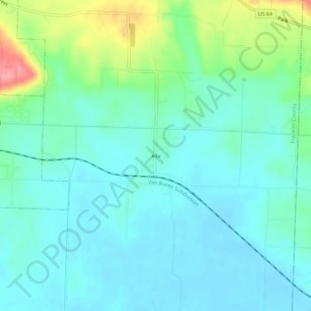 Mapa topográfico Alix, altitud, relieve