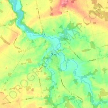 Mapa topográfico Paisley, altitud, relieve