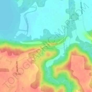 Mapa topográfico The Hogsback, altitud, relieve