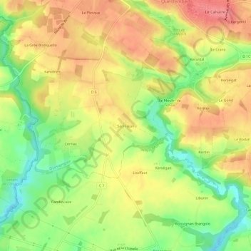 Mapa topográfico Saint-Jean, altitud, relieve
