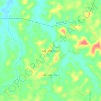 Mapa topográfico Meranti Jaya, altitud, relieve