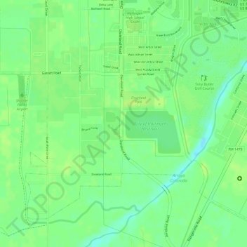 Mapa topográfico City of Harlingen Dam, altitud, relieve