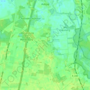 Mapa topográfico Westerburg, altitud, relieve