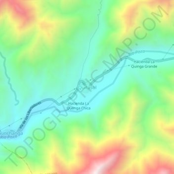Mapa topográfico Quitasol, altitud, relieve