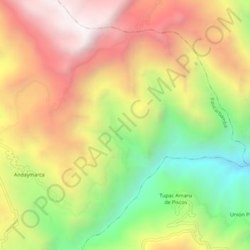 Mapa topográfico Provincia de Churcampa, altitud, relieve
