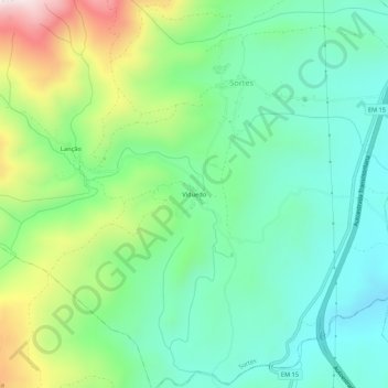 Mapa topográfico Viduedo, altitud, relieve