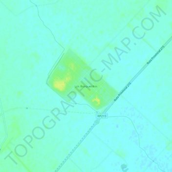 Mapa topográfico Los Bosquecitos, altitud, relieve