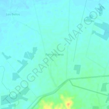Mapa topográfico Retiro Nuevo, altitud, relieve